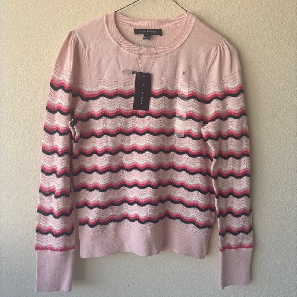 Tommy Hilfiger Pink and Multicolor Wave Sweater